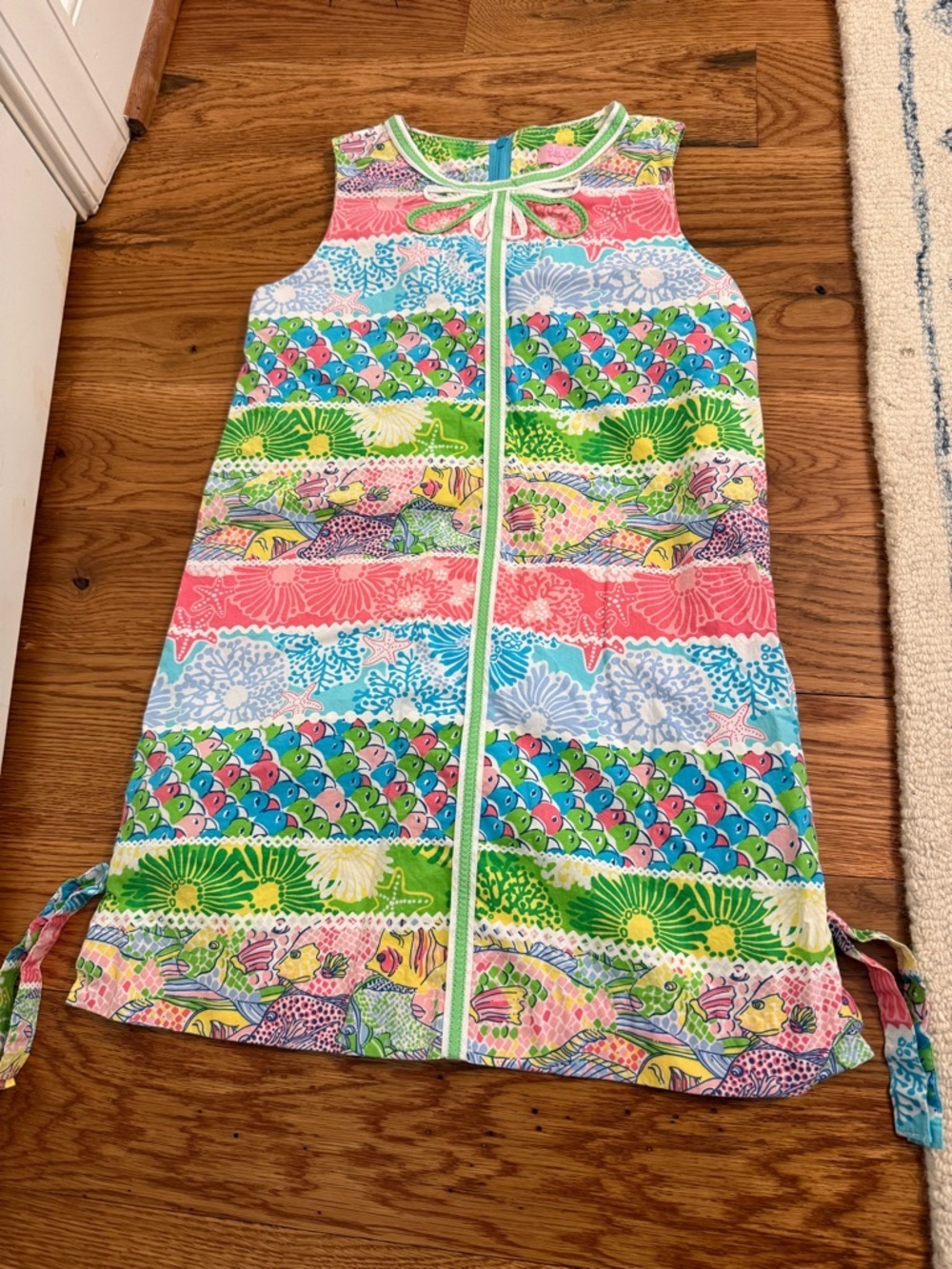 Lilly Pulitzer Girls Florida Loopy Shift Dress - Lagoony Patch Size 8